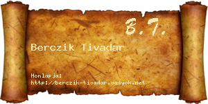 Berczik Tivadar névjegykártya